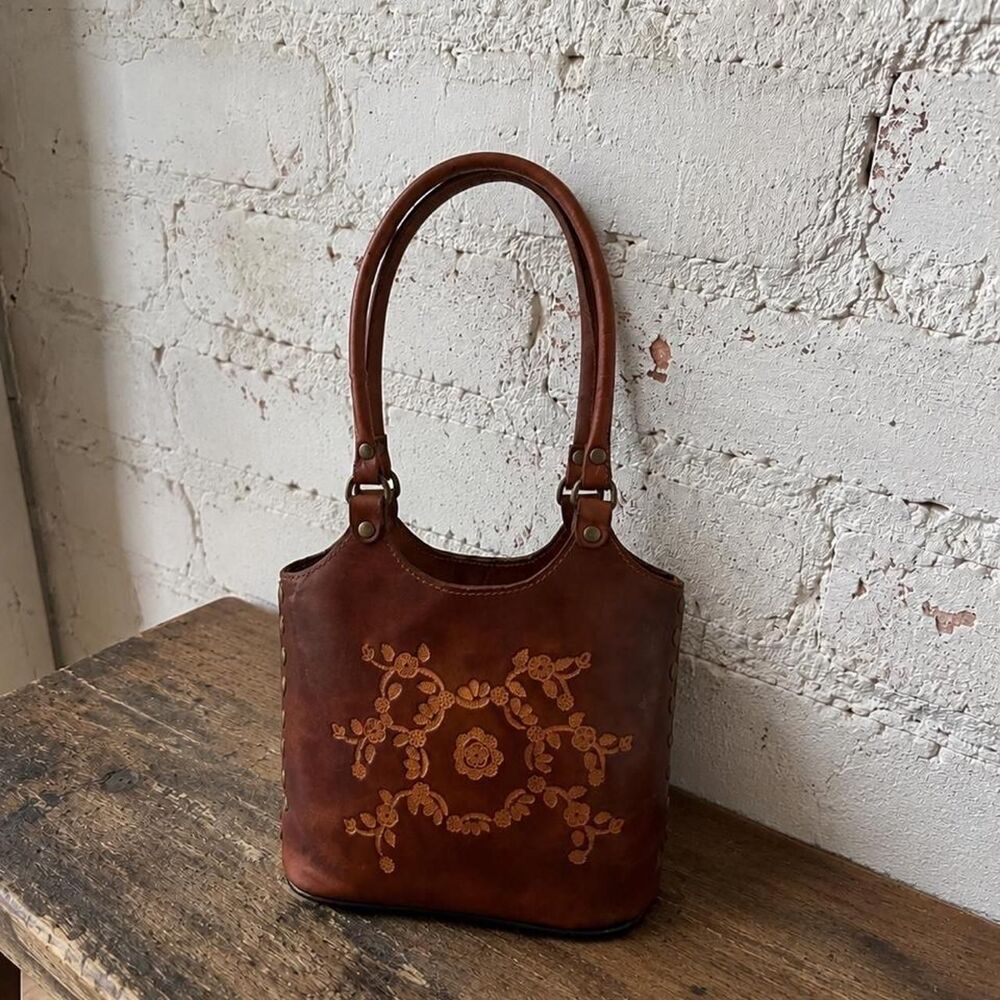 Unbranded Women's Brown and Burgundy Bag